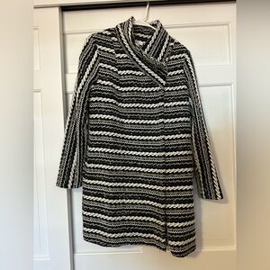 Shoshanna Black and White Striped Coat